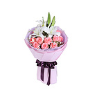 鮮花/為愛相隨 1支多頭百合+11朵戴安娜粉玫瑰