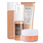 日本輝生肌Re'au護(hù)膚4件套組合裝 100g洗面奶+30ml美容液+120ml化妝水+30g保濕霜