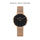 瑞典Daniel Wellington Classic Petite系列 女士黑色表盤 32mm 金色精鋼編織表帶 DW00100161