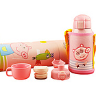 日本熊本士兒童保溫杯帶吸管兩用水壺寶寶 316三蓋兒童杯粉豬小妹 620ML