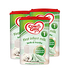 英國牛欄cow&gate 1段新生兒奶粉900g/罐 0-6個月英牛3罐裝 新老包裝隨機發貨