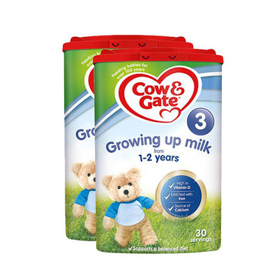英國牛欄Cow&Gate 新版3段嬰兒奶粉 1~2歲 800g/罐 英牛2罐裝  新老包裝隨機發貨