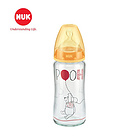 德國(guó)NUK迪士尼寬口耐高溫玻璃彩色奶瓶240ml(帶1號(hào)硅膠寬口仿真通氣奶嘴)
