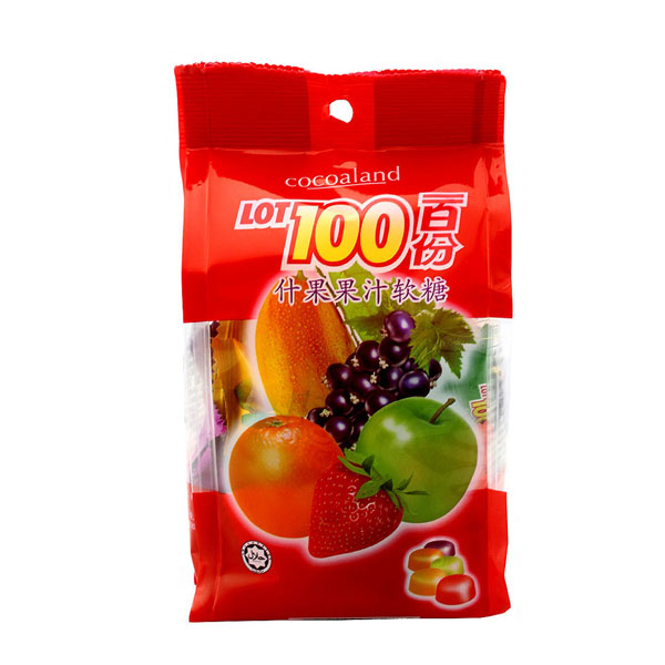 马来西亚lot100一百份什果果汁软糖150g