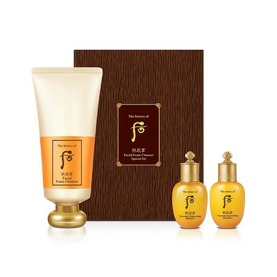 【中文標】Whoo/后拱辰享氣韻生潤顏潔面膏禮盒3件套（220ml）