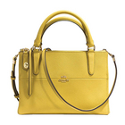 美國 COACH蔻馳 SAFFIANO皮革BOROUGH手袋 女士牛皮斜挎包 黃色手提包