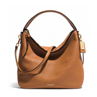 美國蔻馳 BLEECKER布里克系列 粒面皮革SULLIVAN女式半月包 真皮斜挎手提包 巧克力色 31623