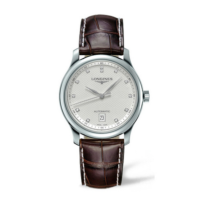 瑞士LONGINES浪琴典藏系列 鱷魚(yú)皮復(fù)古機(jī)械男表L2.628.4.77.3