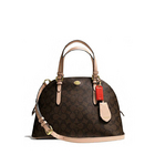 美國現(xiàn)貨 蔻馳COACH 女士深棕色真皮貝殼手提斜挎包 F26184 B4AQW