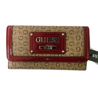 美國Guess 酒紅色新款大容量錢包 字母中長款三折錢包 SP351251