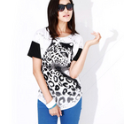 BILLYWILLY大豹印圖拼色T恤衫（白色）