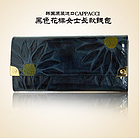 韓國CAPPACCI 黑色花樣女式長款錢包 CA04-0020201 黑色