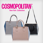 COSMOPOLITAN 時(shí)尚雙拼色手提包 簡(jiǎn)約時(shí)尚 一包多用 橢圓形設(shè)計(jì) 收納空間大