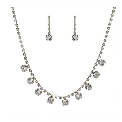 美國(guó)MORANA 時(shí)尚可延長(zhǎng)多水晶鎖骨項(xiàng)鏈 耳墜 兩色可選 無(wú)鉛產(chǎn)品