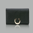 韓國CAPPACCI 斜紋goldmoon女式中款錢包 CA04-0210201  黑色