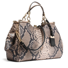 美國蔻馳 MADISON麥迪遜寶石光澤蟒蛇紋皮革手提包 女式單肩手提包