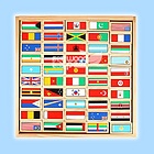 韓國 WOOD PEER 兒童益智玩具萬國國旗多米諾棋牌