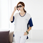 BILLYWILLY 休閑寬松配色長款T恤