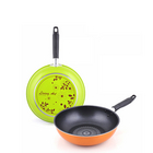 韓國 熒光綠∕橙色 兩件套【Living Art】鉆石涂層鍋具 不粘平底鍋 不粘煎炒鍋 炒年糕 煎雞蛋 28cm