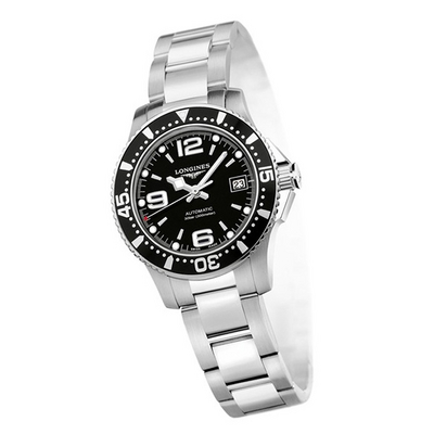 瑞士Longines浪琴康卡斯系列 黑色底面夜光條釘 女士機(jī)械手表 L3.284.4.56.6 