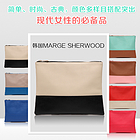 韓國明星愛用品牌MARGE SHERWOOD - COMBI CLUTCH 7650 雙色拼接手拿包 藍色&藍色