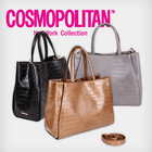 COSMOPOLITAN 時尚手提單肩兩用真皮女包 高貴冷艷 包型百搭